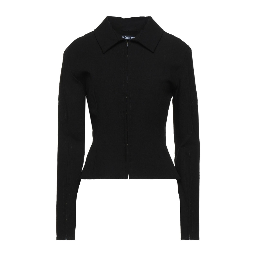 Блуза Jacquemus, черный женская драпированная шелковая рубашка элегантная блузка из шелка тутового атласа с длинными рукавами дамский топ с отложным воротником