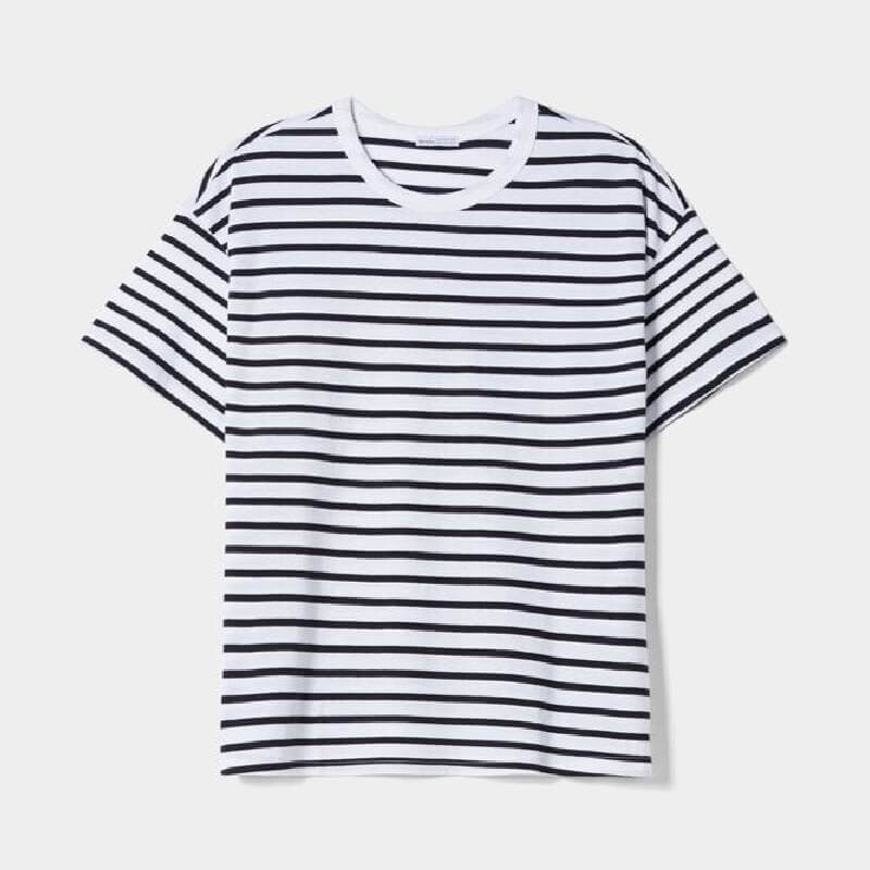 

Футболка Bershka Oversized, синий/белый