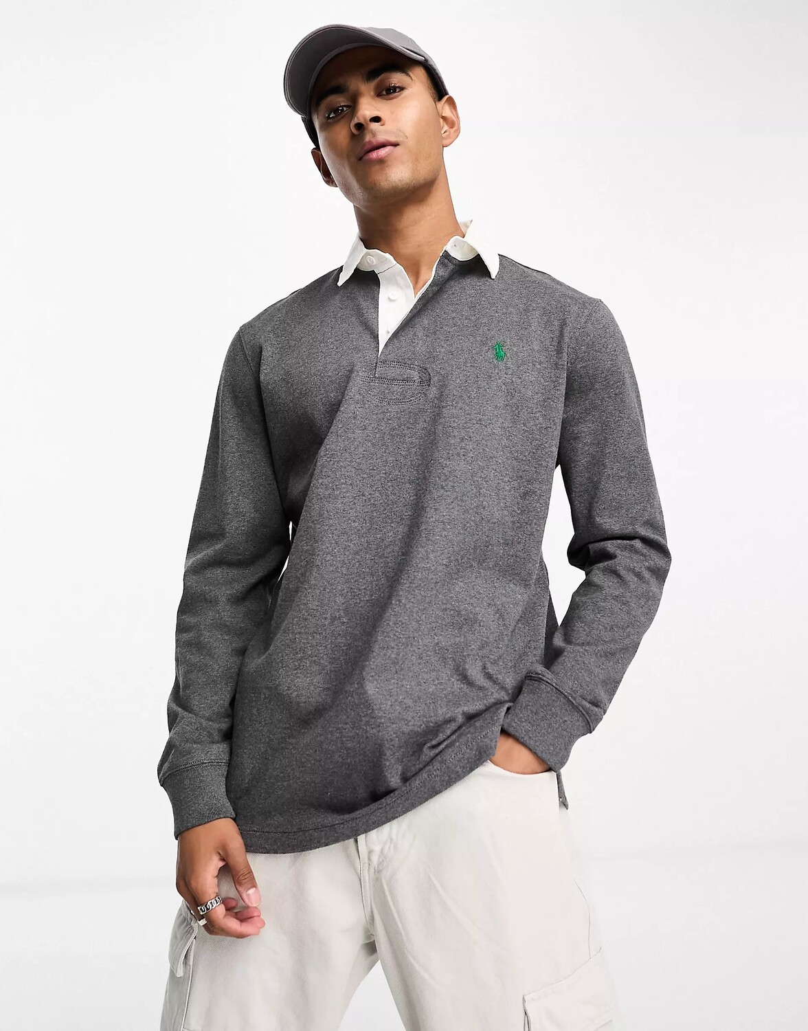 

Джемпер Polo Ralph Lauren Icon Logo Rugby Classic Oversized, серый