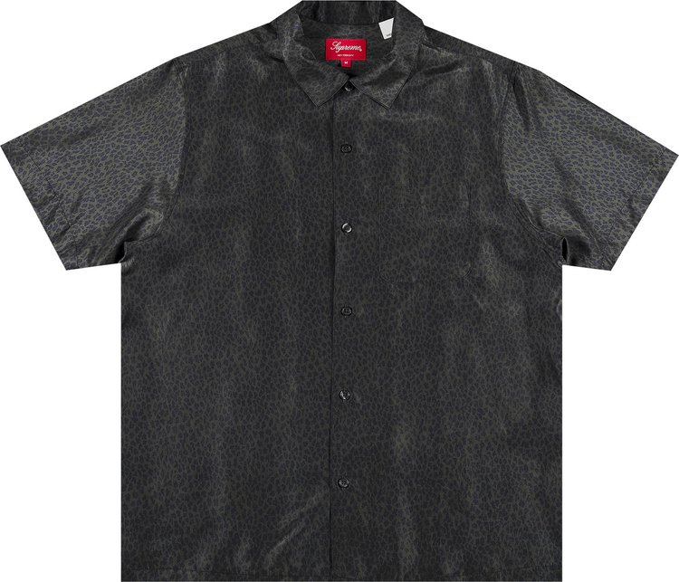 Рубашка Supreme Leopard Silk Short-Sleeve Shirt 'Charcoal', серый ...