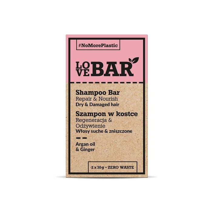 

Шампунь Champú Repair & Nourish Aceite de Argán y Jengibre Lovebar, 30 gr