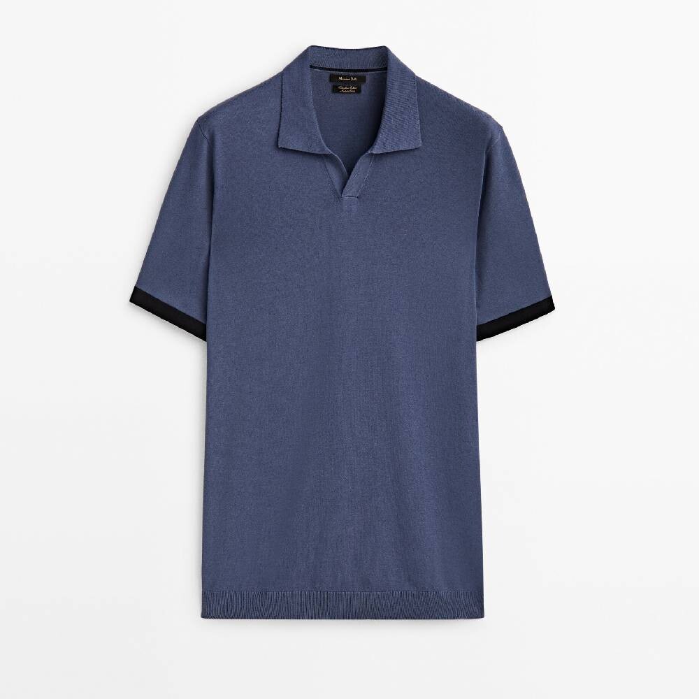 

Свитер с коротким рукавом Massimo Dutti Contrast, синий