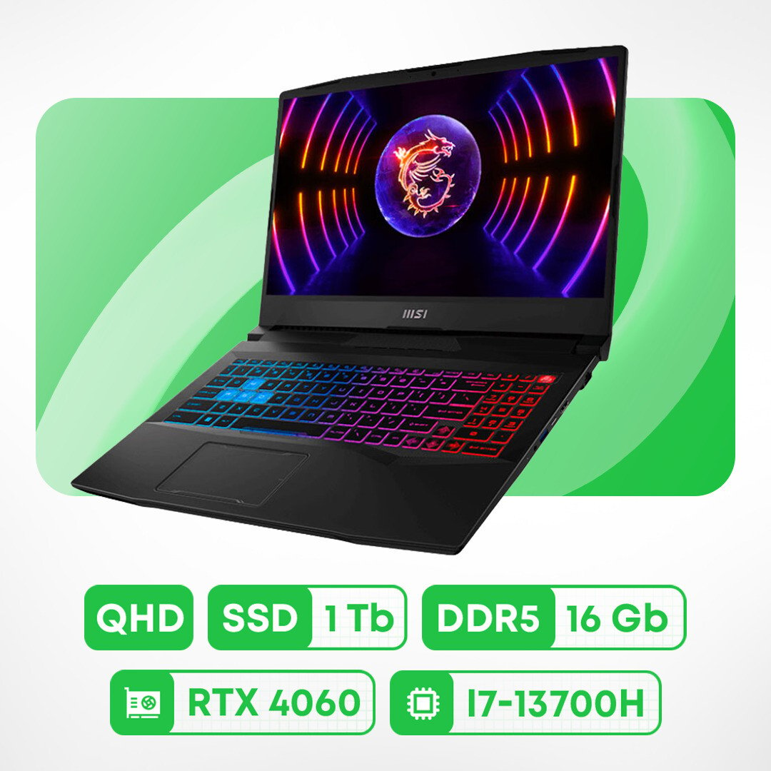 

Ноутбук MSI Shadow 15, 15.6", 16Гб/1Тб, i7-13700H, RTX 4060, черный, английская раскладка