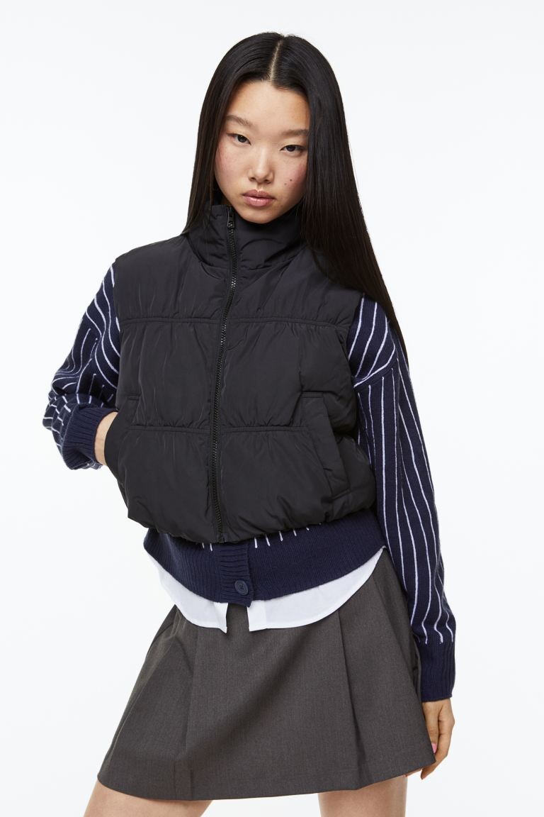 

Пуховик жилет H&M, черный
