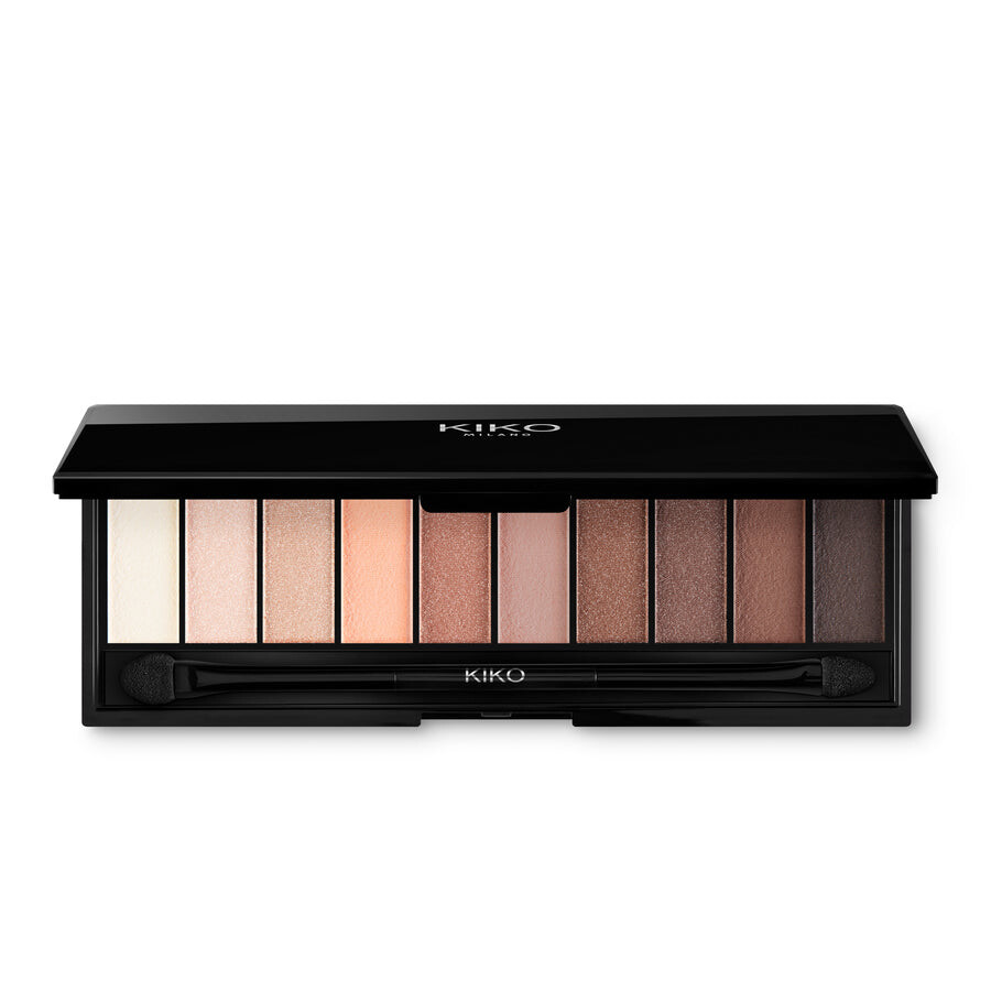 

KIKO Milano Палитра Smart Eyeshadow Palette из 10 теней для век с двойным аппликатором 02 Warm Tones 7g
