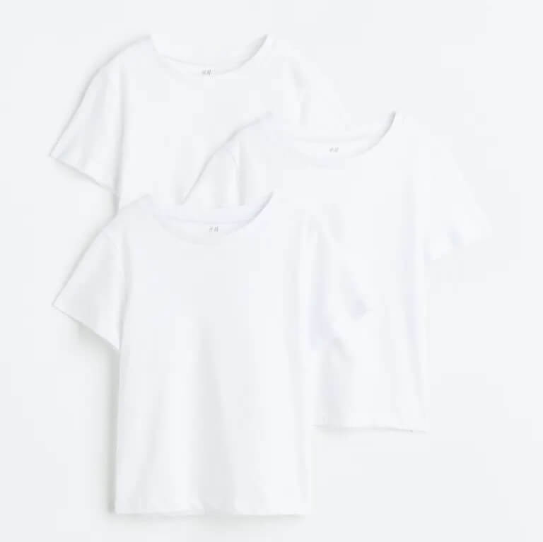 Комплект из 3 футболок H&M, белый