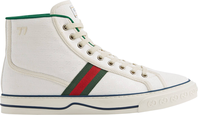 Кроссовки Gucci Tennis 1977 High White Mini GG, белый