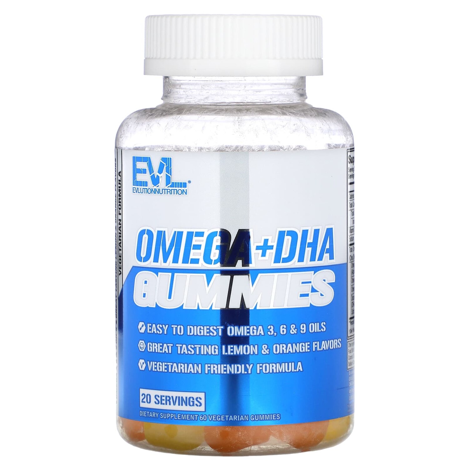 

Жевательные Мармеладки EVLution Nutrition с омега + ДГК, 60 мармеладок