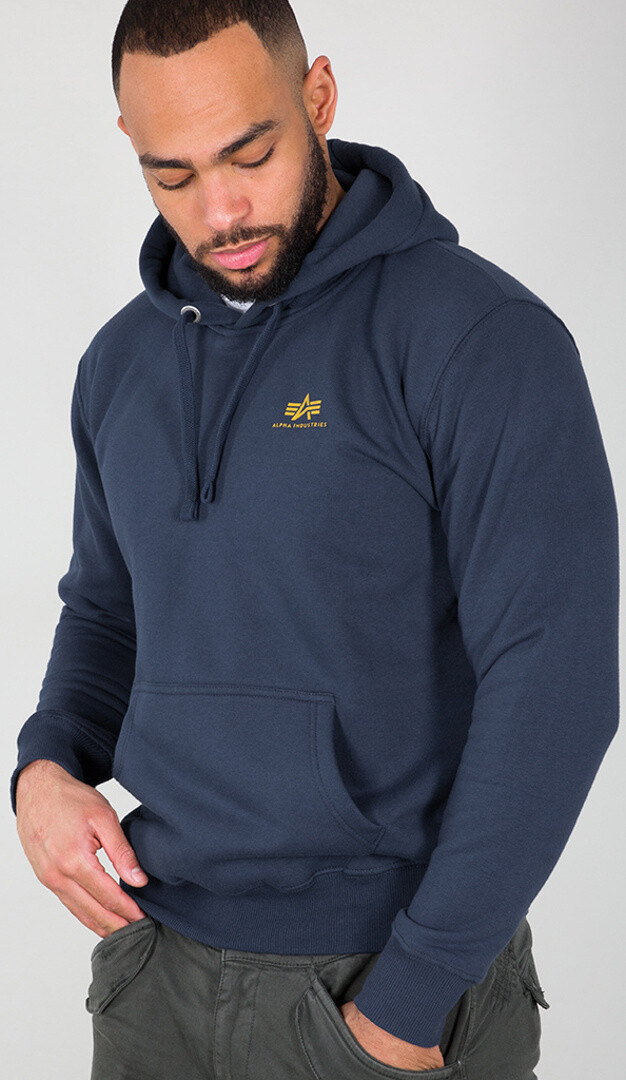 

Кофта Alpha Industries Alpha Basic Small Logo с капюшоном, синий