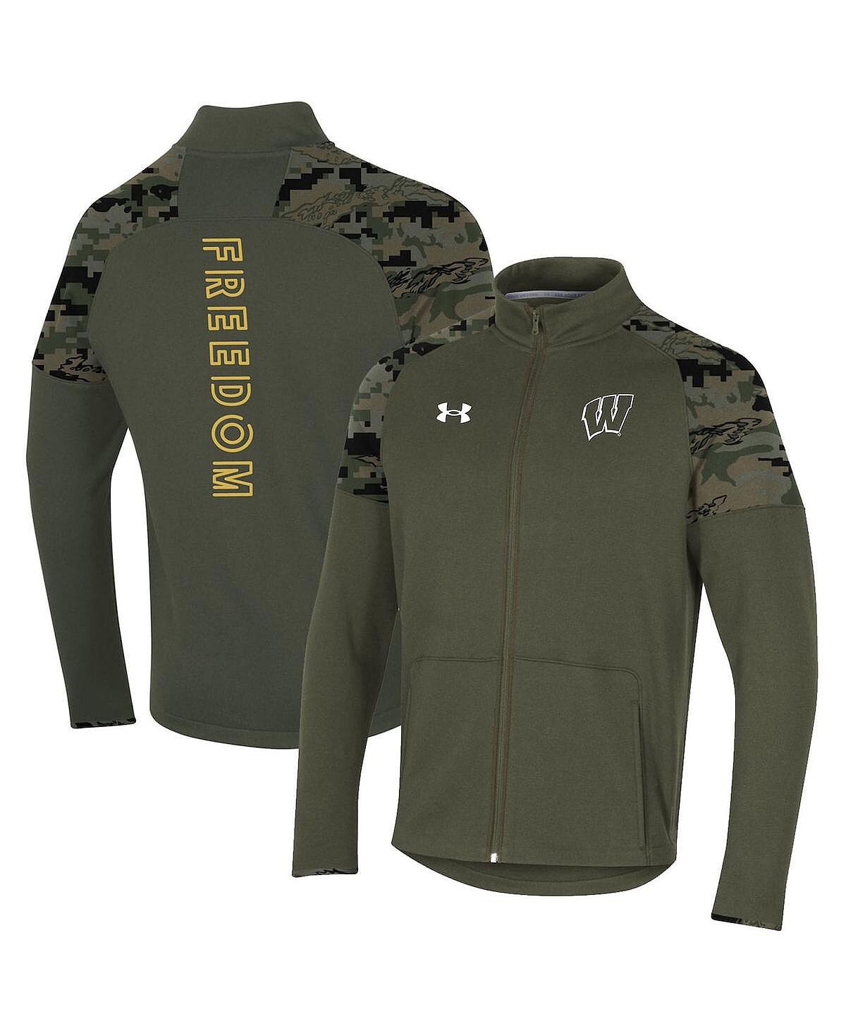 

Мужская флисовая куртка olive wisconsin badgers freedom с молнией во всю длину Under Armour, Серый