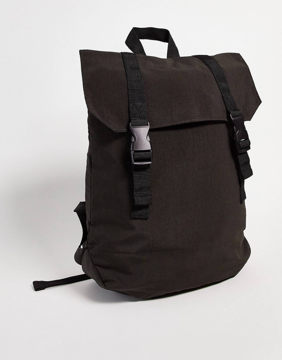 

Черный нейлоновый рюкзак с двойной клипсой ASOS DESIGN - BLACK