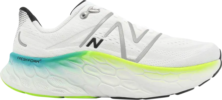 

Кроссовки New Balance Fresh Foam X More v4 2E Wide 'White Electric Teal', белый