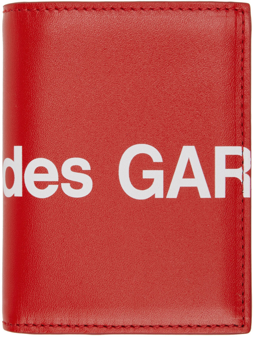 

Красный бумажник с огромным логотипом в два сложения Comme des Garçons Wallets