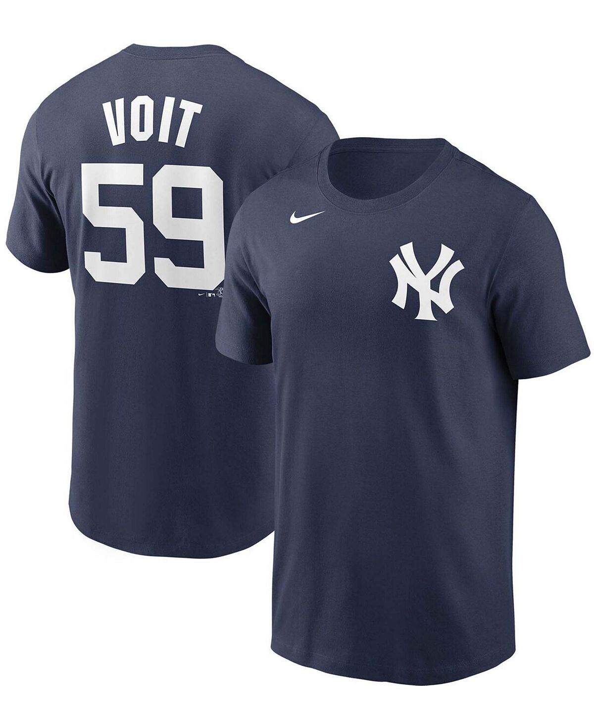 

Мужская футболка new york yankees с именем и номером - люк войт Nike, синий