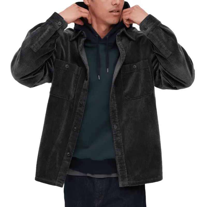 

Рубашка Uniqlo Corduroy Work, темно-серый
