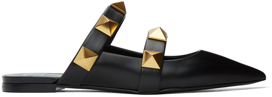 

Черные туфли без задника Valentino Garavani Roman Rockstud
