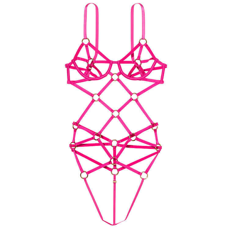 

Боди Victoria's Secret Very Sexy Open Cup Strappy Teddy, розовый