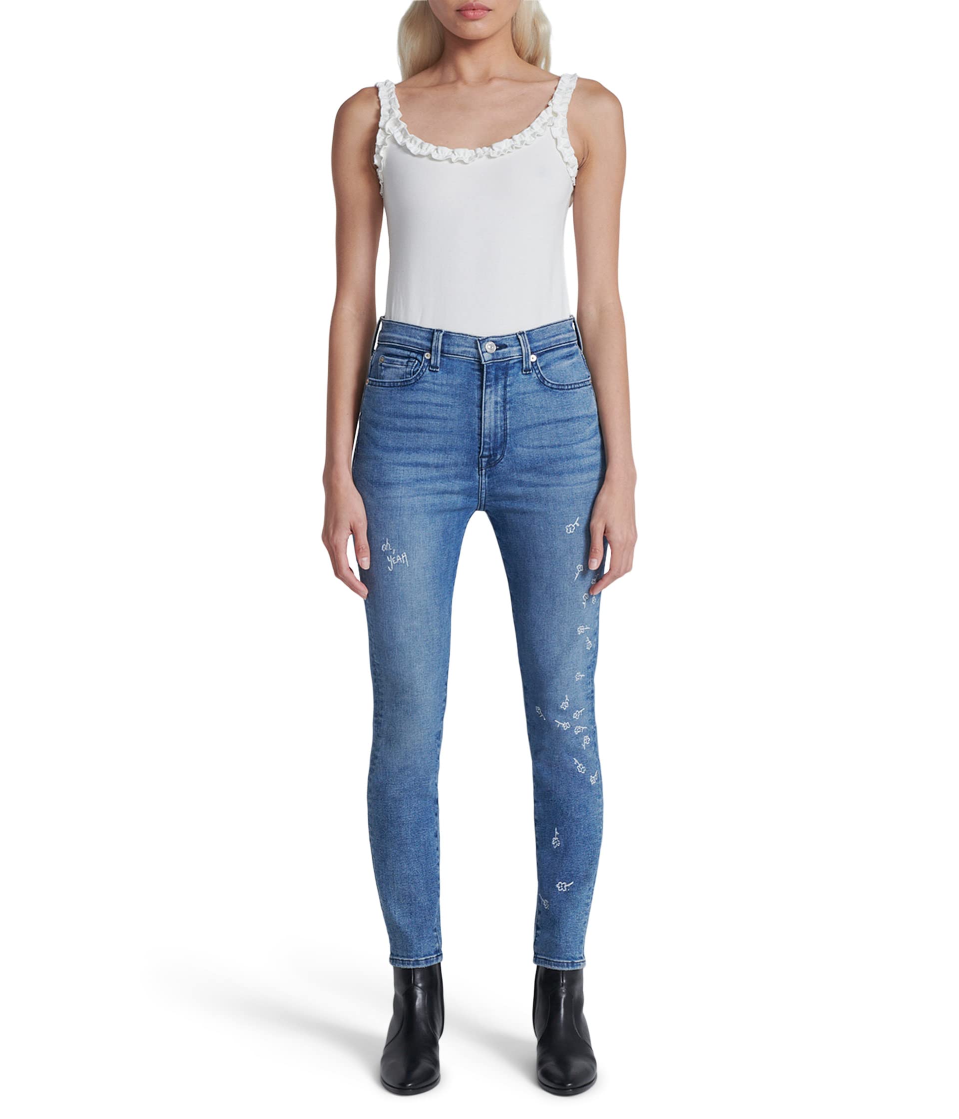 Джинсы 7 For All Mankind, High-Waisted Ankle Skinny in Dulce