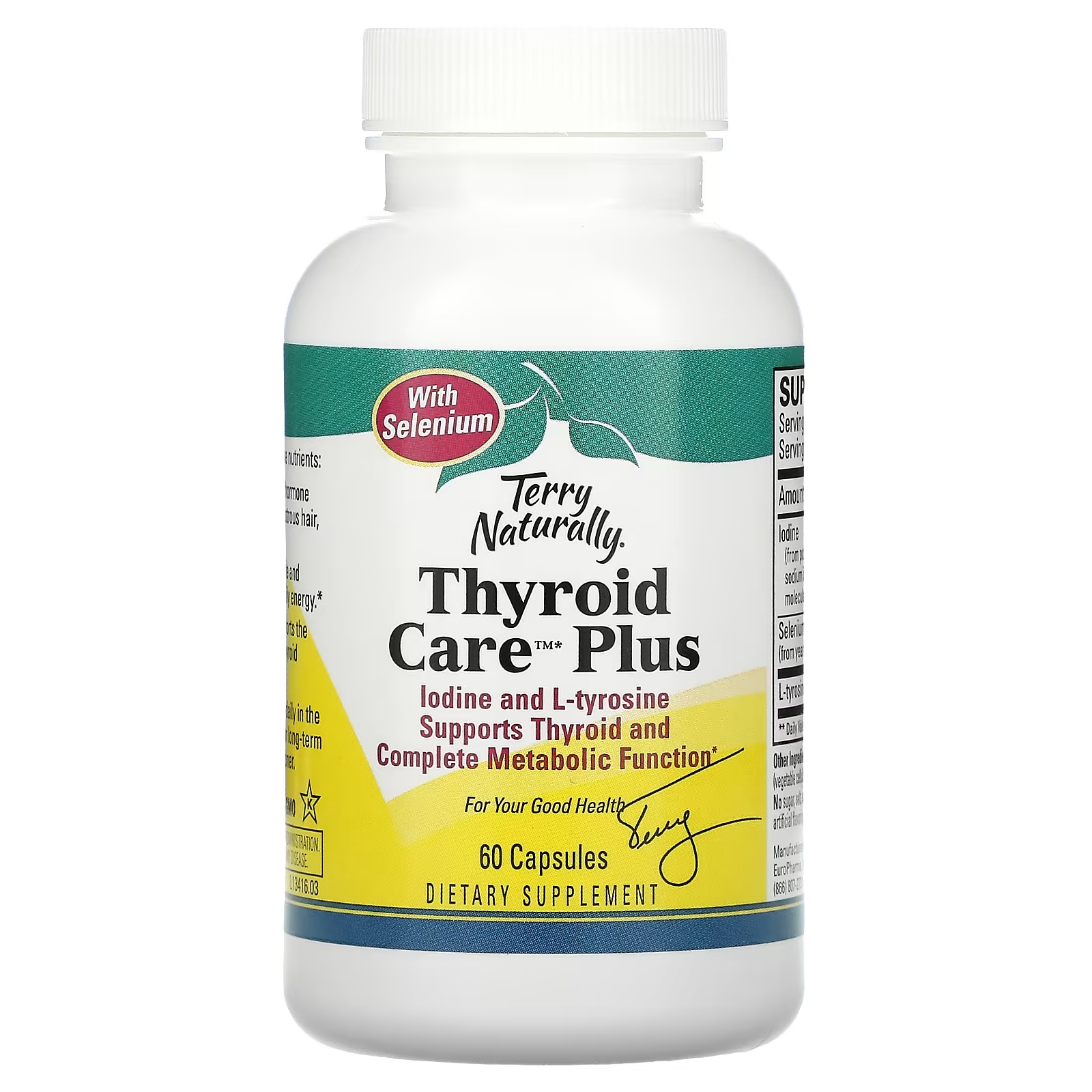 Добавка - Забота о Щитовидной Железе Terry Naturally Thyroid Care Plus, 60 капсул - фото