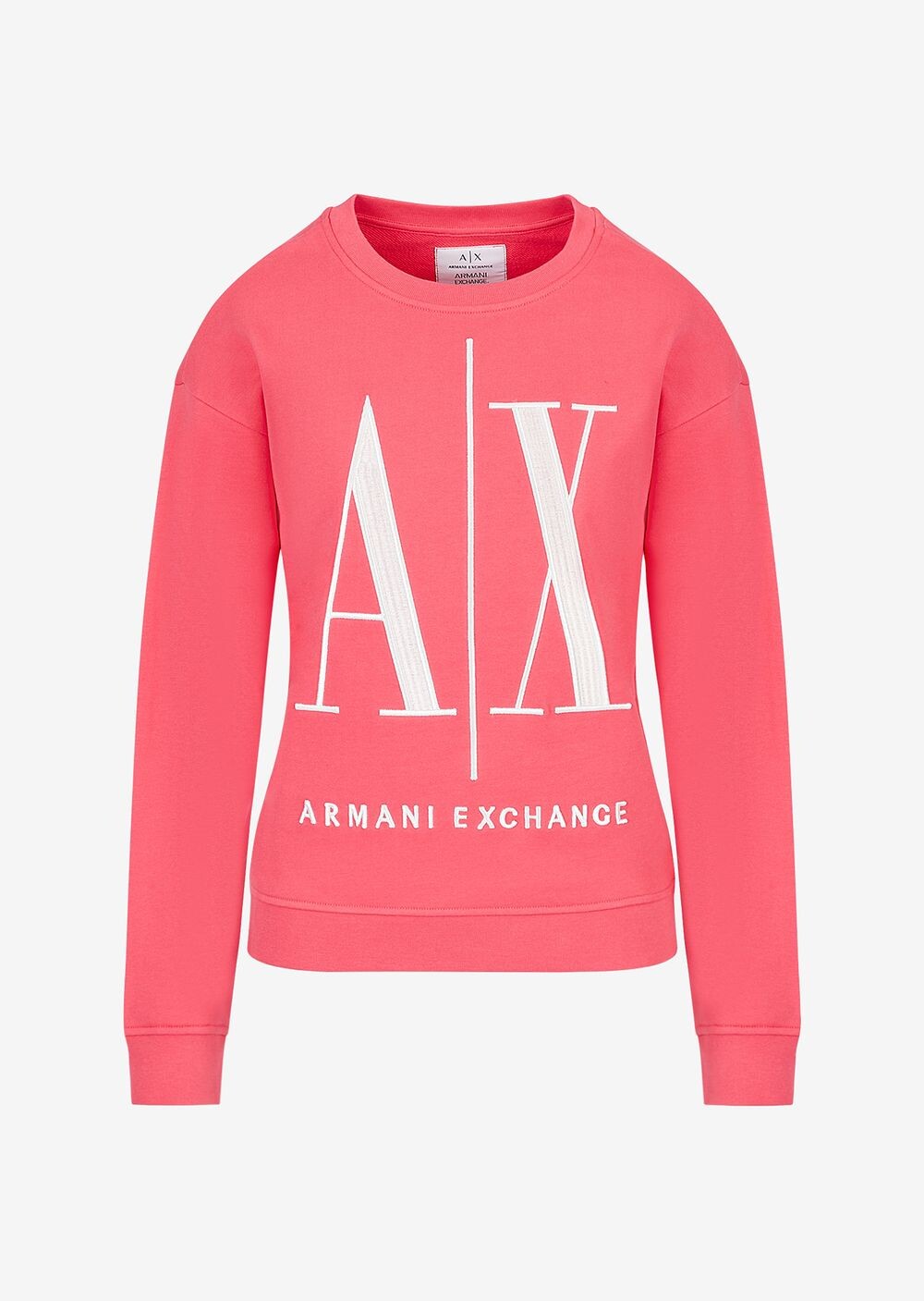 

Толстовка с круглым вырезом и логотипом Icon Armani Exchange, фуксия, Розовый
