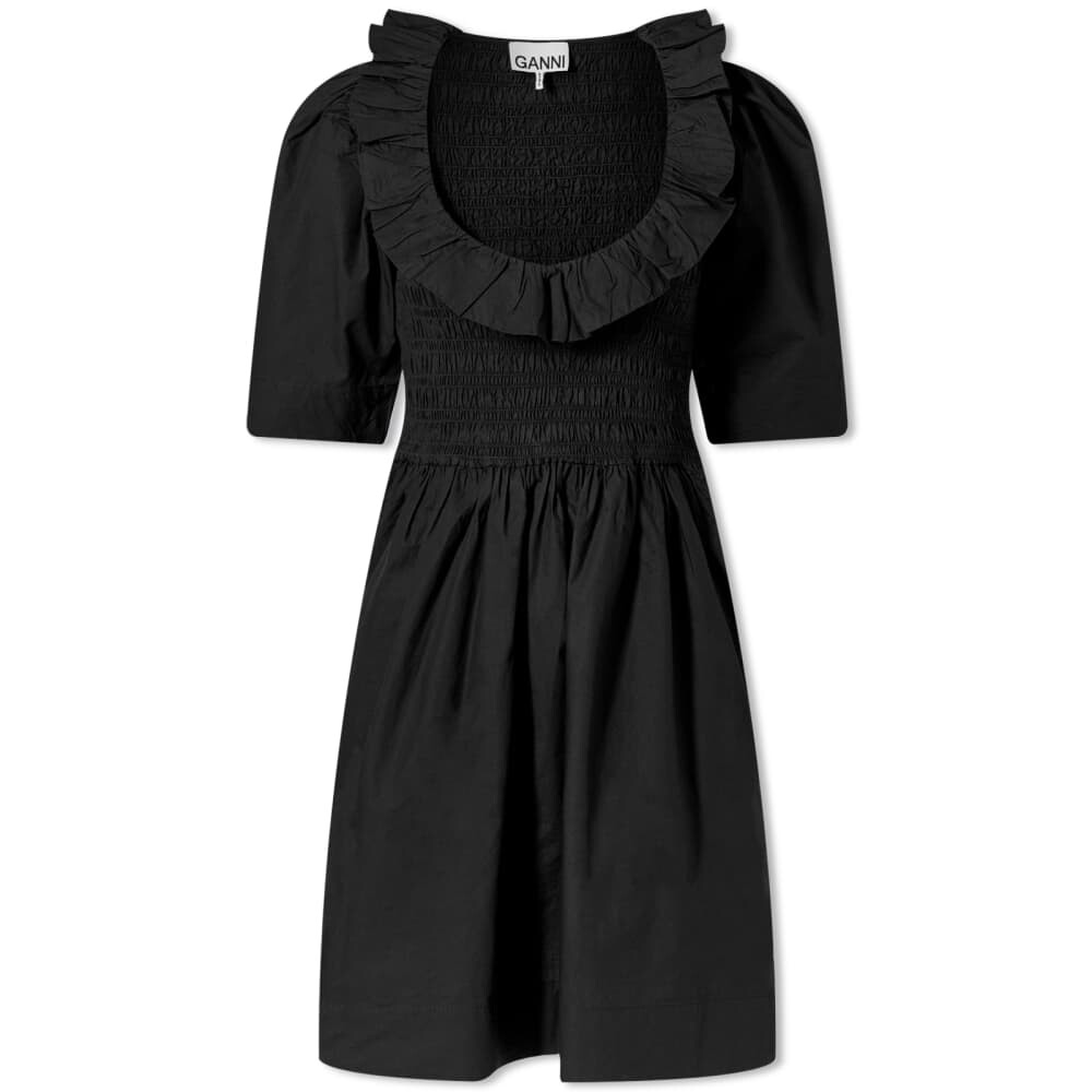 Платье GANNI Cotton Poplin Open-Neck Smock Mini Dress платье sanctuary easy smock square neck dress цвет sweet