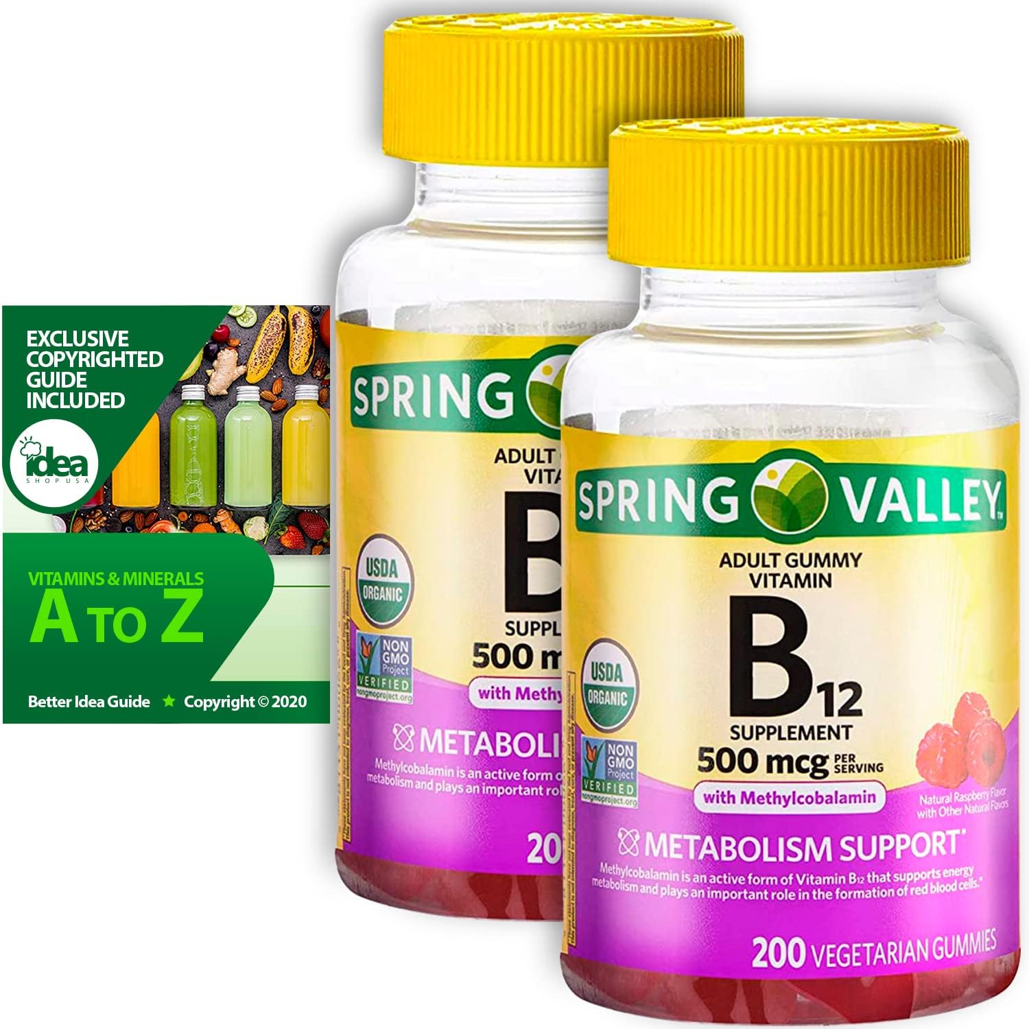цена Витамин В12 Spring Valley, 2 упаковки по 60 таблеток
