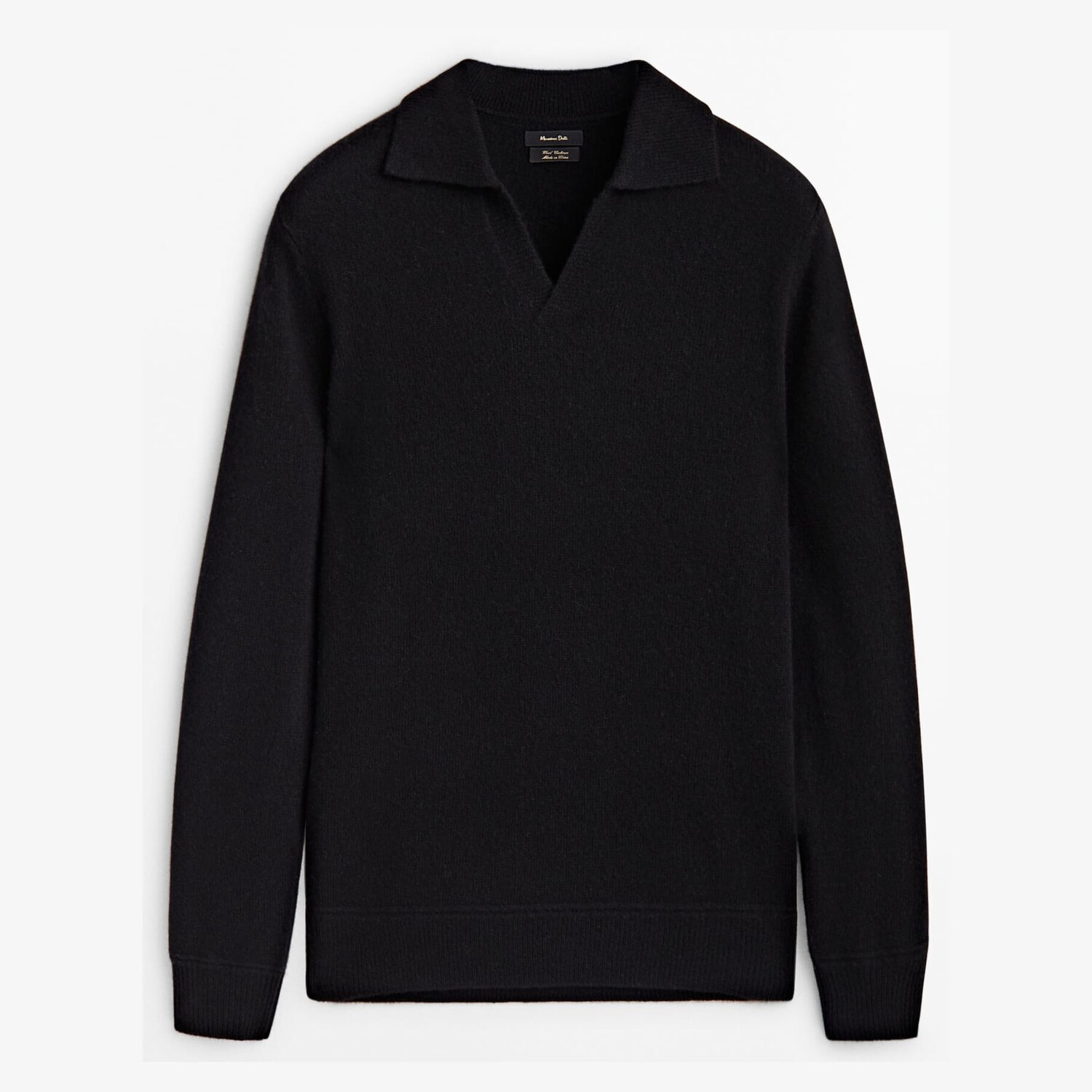 

Свитер Massimo Dutti Wool And Cashmere Blend Polo, черный