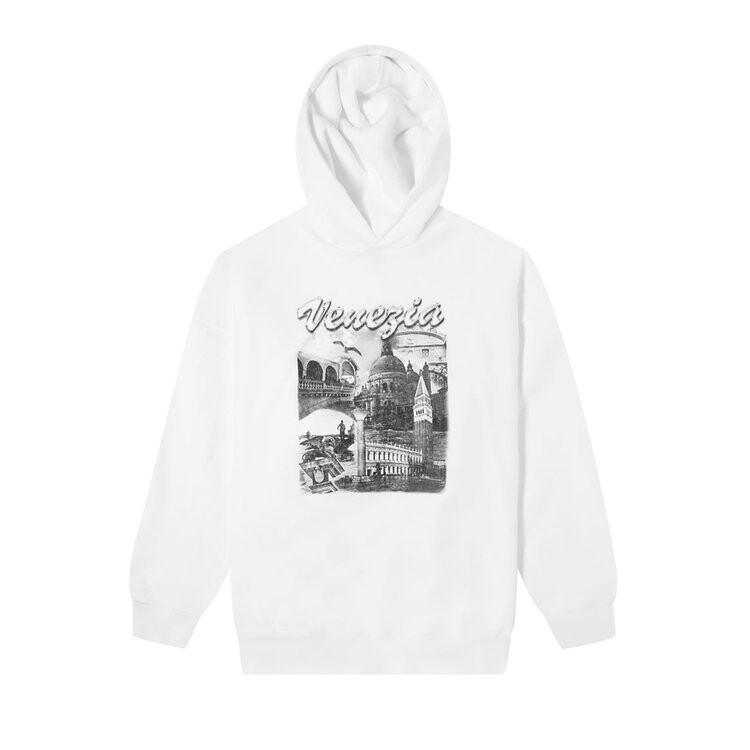 

Худи Balenciaga Venezia Print Oversized Hoodie 'White/Grey', белый