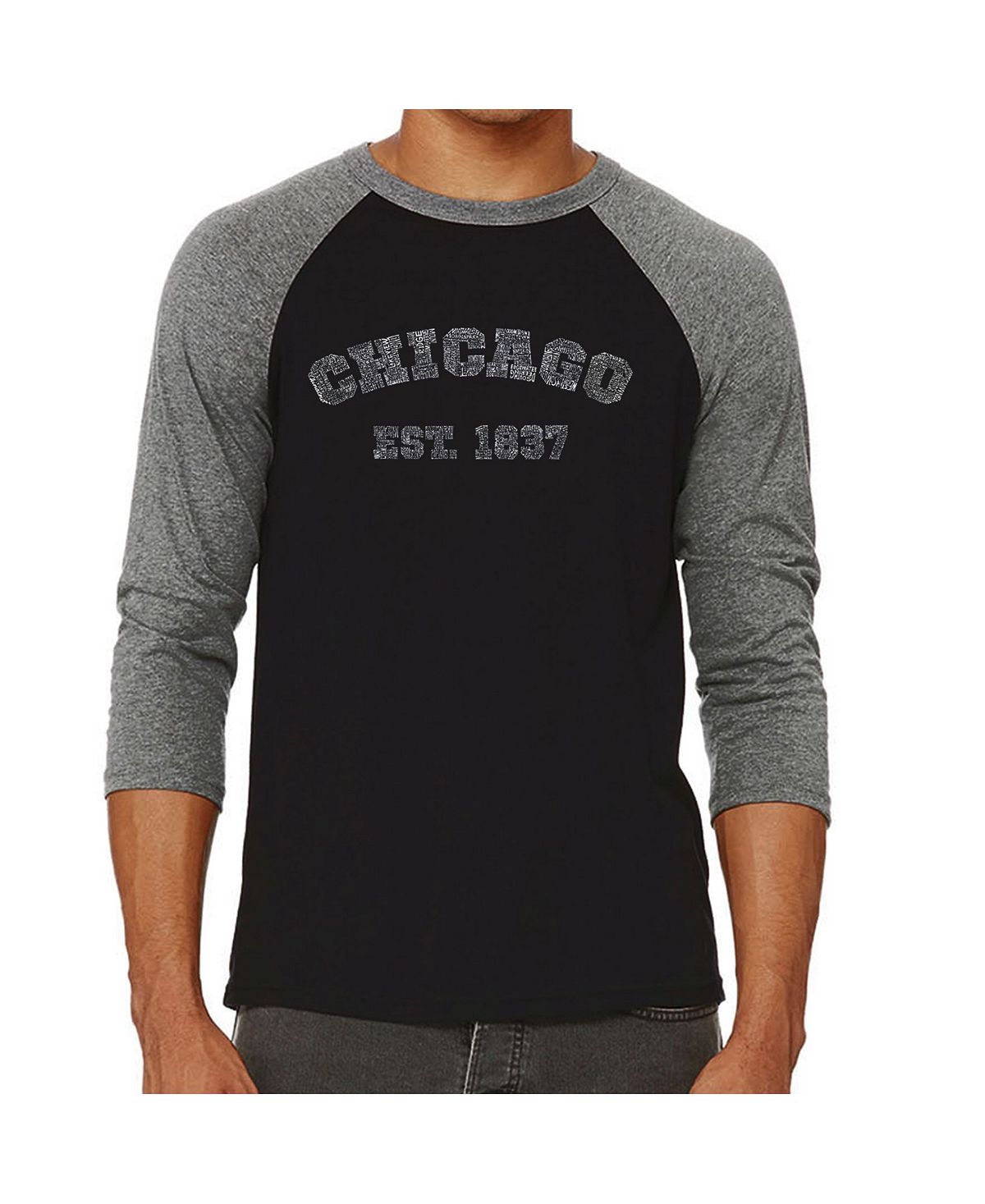 Чикаго 1837 мужская футболка с надписью реглан word art LA Pop Art, серый мужская футболка с надписью california dreaming реглан word art la pop art серый
