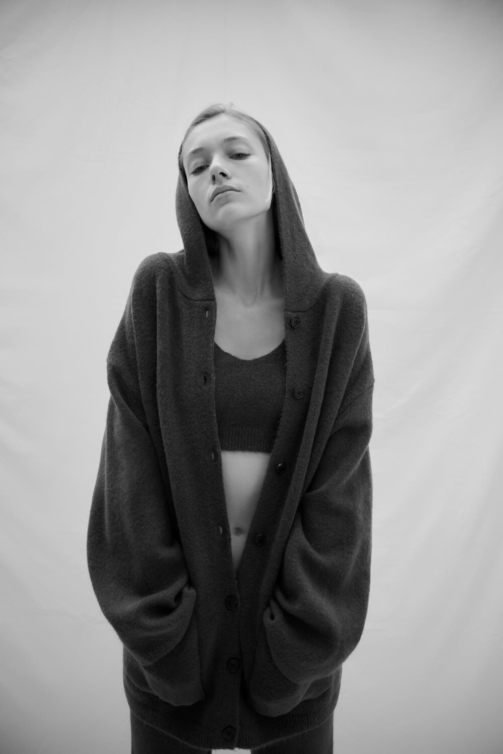

Трикотажный укороченный топ ZARA, серый зеленый