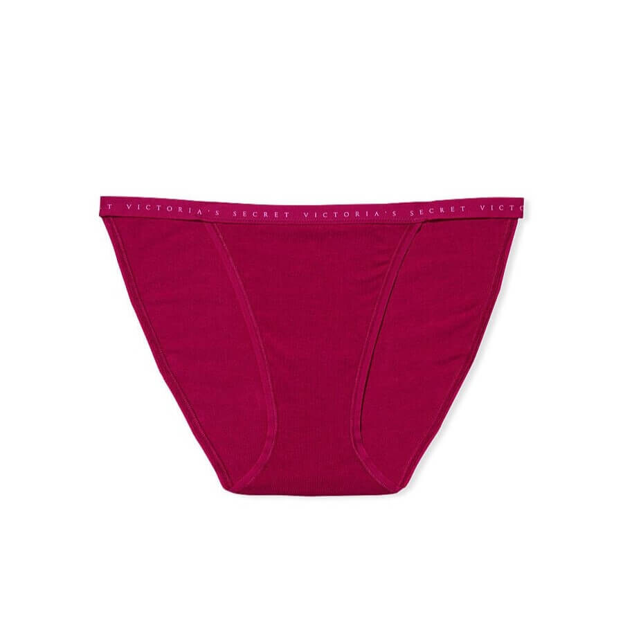 

Трусики-бикини Victoria's Secret Stretch Cotton String, бордово-красный