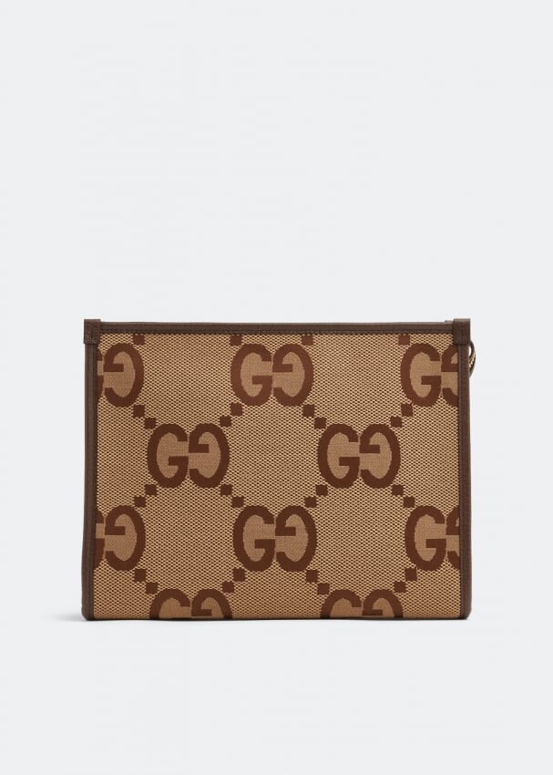 

Сумка GUCCI Jumbo GG pouch, коричневый