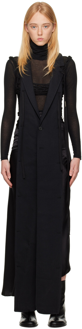 

Черный удлиненный жилет Ann Demeulemeester