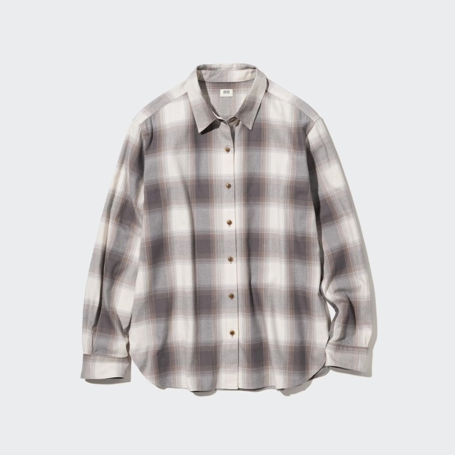 

Рубашка Uniqlo Soft Brushed, коричневый
