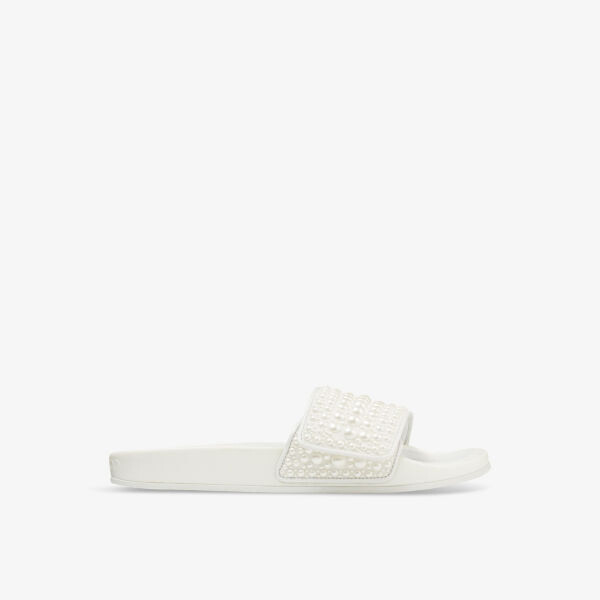

Шлепанцы Fitz из ткани и кожи, украшенные жемчугом Jimmy Choo, белый