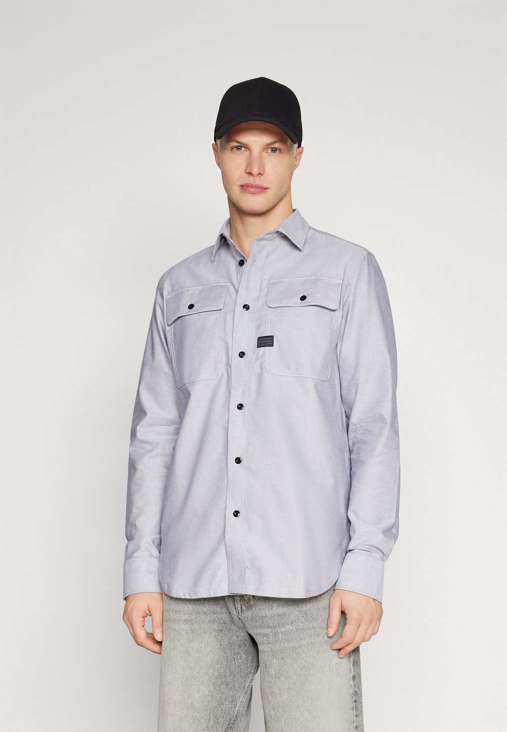 Рубашка REGULAR SHIRT G-Star, цвет correct grey/white oxford
