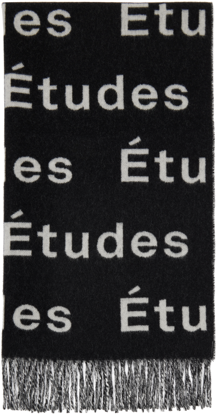 Черно-серый шарф с магнолией etudes home etudes длинные серьги цепочки home etudes