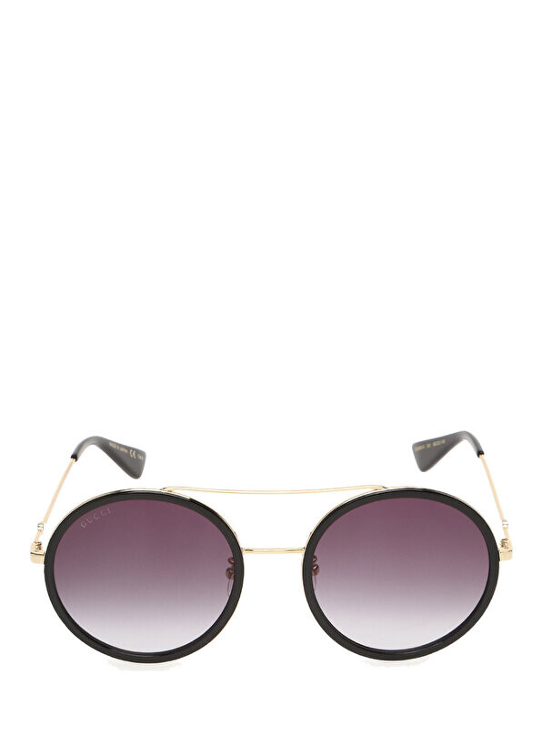 

Круглые женские солнцезащитные очки черного золота Gucci