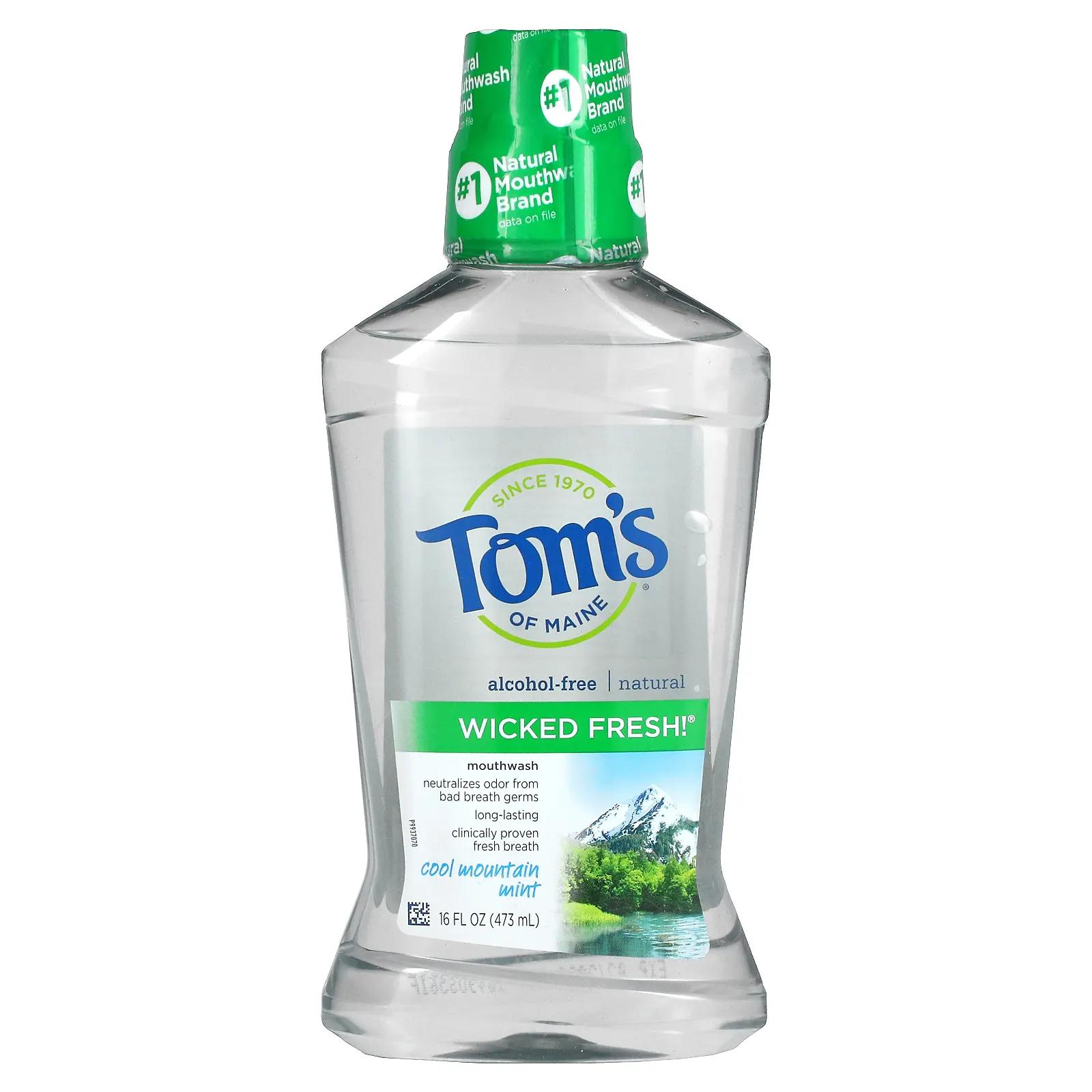 Tom's Of Maine Wicked Fresh! Натуральный ополаскиватель для рта Cool Mountain Mint 16 жидких унций дезодорант tom s of maine без запаха