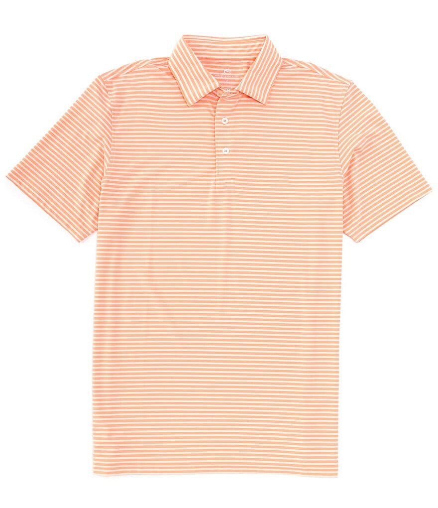 

Рубашка-поло из стрейча с короткими рукавами Southern Tide Brrr°eeze Beattie Stripe Performance, оранжевый