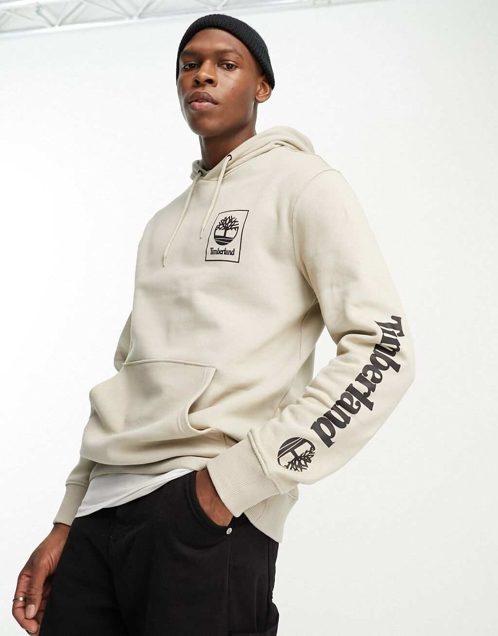

Кремовая худи с логотипом Timberland Stack