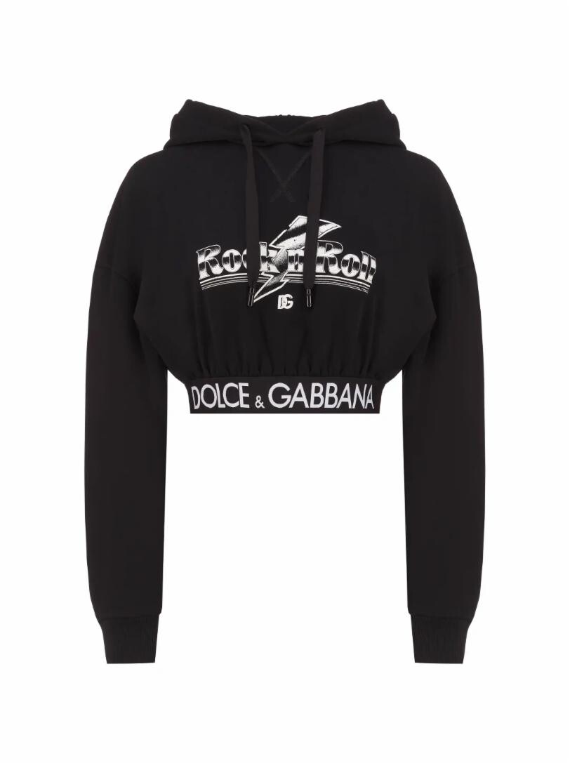 

Укороченное худи с принтом Rock 'N Roll Dolce&Gabbana