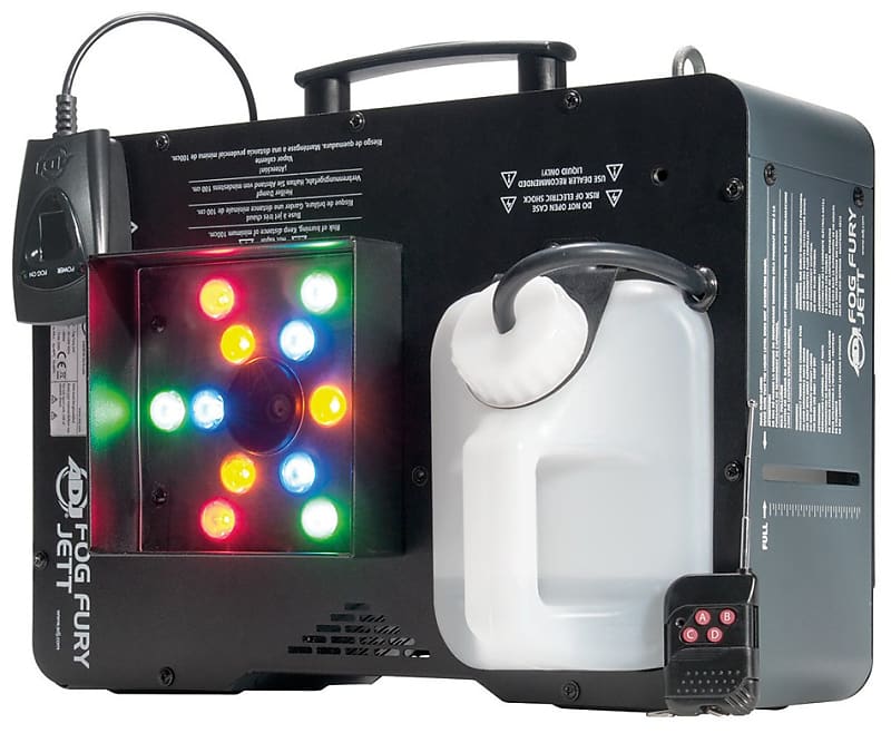 ADJ FOG-FURY-JETT 700 Вт вертикальный распылитель на водной основе с выходной мощностью 20 000 кубических футов в минуту и ​​12 светодиодами RGBA мощностью 3 Вт American DJ