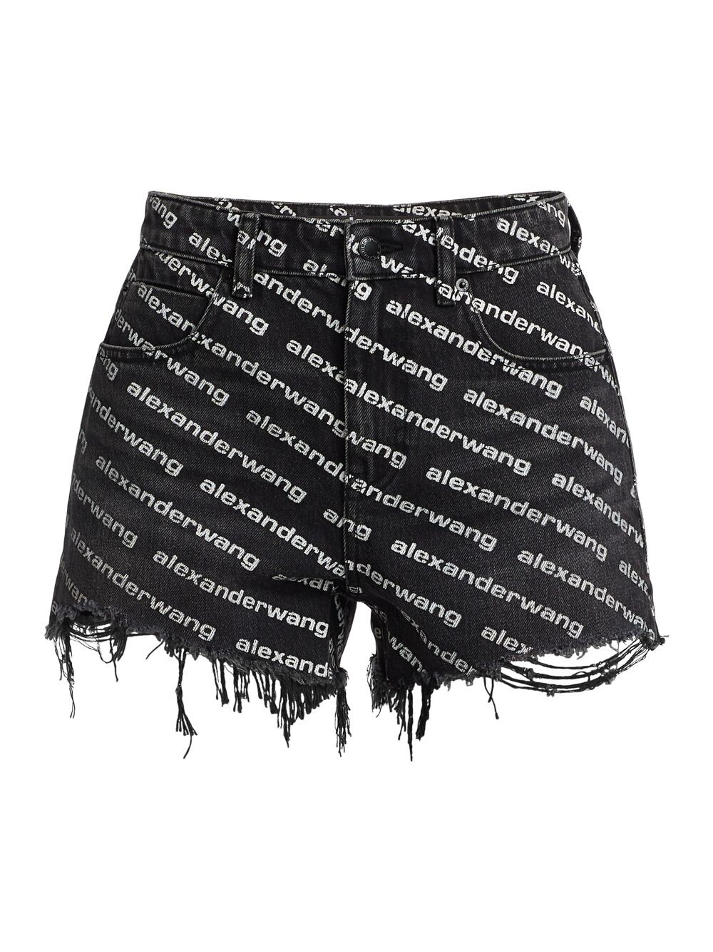 

Джинсовые шорты с логотипом Bite alexanderwang.t, серый