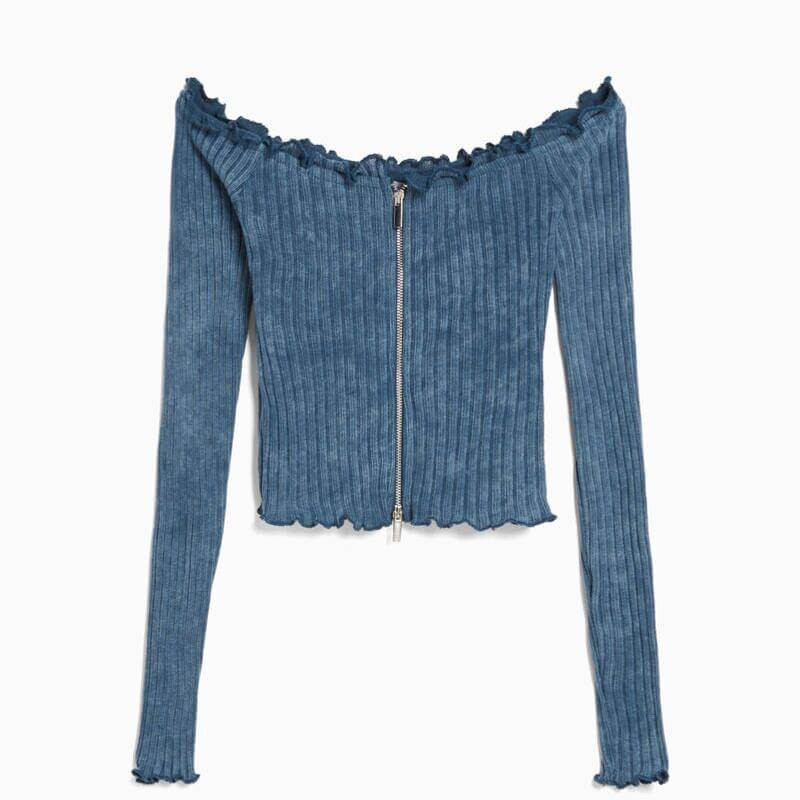 

Футболка Bershka Faded Effect, синий