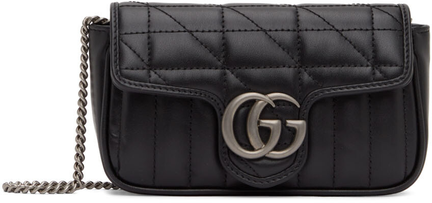 

Черная сумка Super Mini GG Marmont Gucci