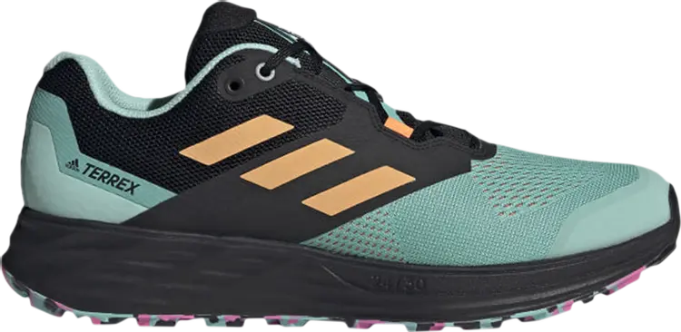 

Кроссовки Adidas Terrex Two Flow Trail 'Acid Mint Hazy Orange', зеленый