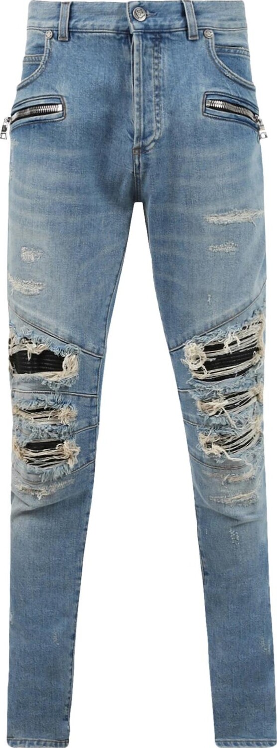 

Джинсы Balmain Ribbed Patch Slim Jeans 'Bleu Jean', синий
