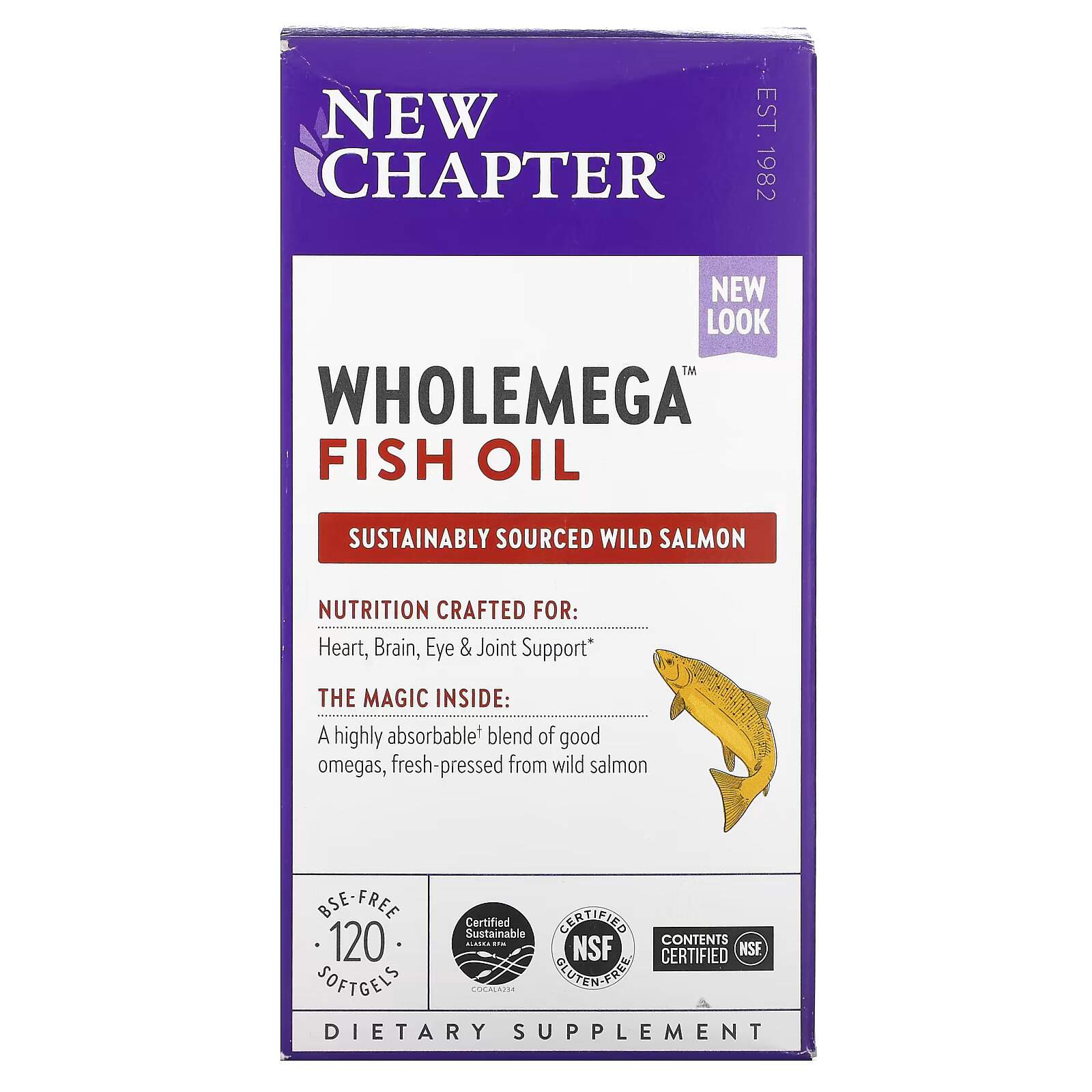 New Chapter, Wholemega, рыбий жир, 120 мягких таблеток new chapter wholemega рыбий жир для здоровья мам 90 мягких таблеток