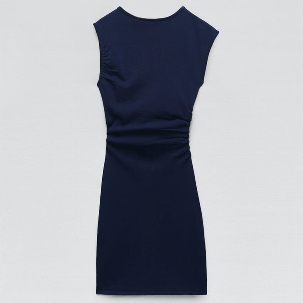 

Платье Zara Draped Knit, темно-синий
